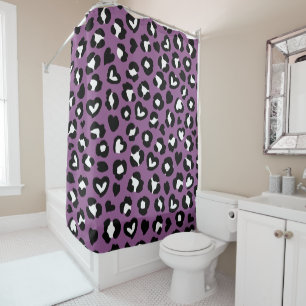 Rideaux De Douche Poster de animal, Léopard Violet, Spots De Cheetah