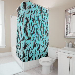 Rideaux De Douche Poster de animal turquoise Abstrait