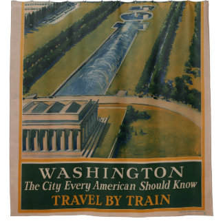 Rideaux De Douche Poster de voyage vintage Washington DC