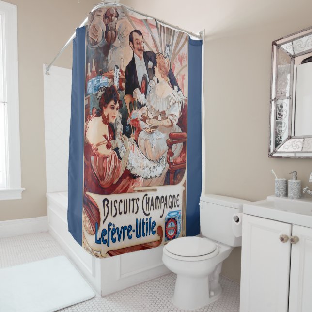Rideaux De Douche Poster vintage, Art nouveau, champagne, élégante d (En situation)