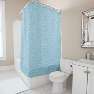 Rideaux De Douche Poudre Bleu mûr Whimsical Chats Motif