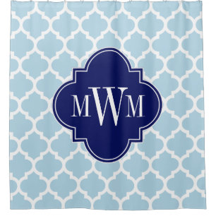 Rideaux De Douche Poudre bleu What Marocain #5 Marine bleu 3I Monogr
