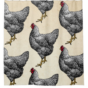 Rideaux De Douche Poulet de roche Plymouth Barred classique Hen
