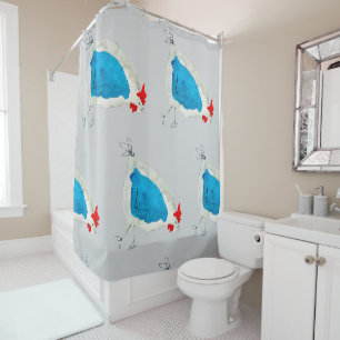 Rideaux De Douche Poulets mignons aquarelle