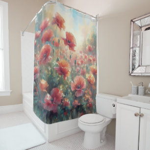 Rideaux De Douche Prairie de Pavot Paisible