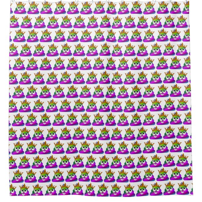 Rideaux De Douche Princesse Couronne arc-en-ciel Emoji Poop (Devant)
