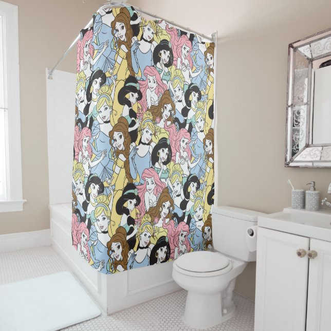 Rideaux De Douche Princesse Disney| Motif surdimensionné (En situation)