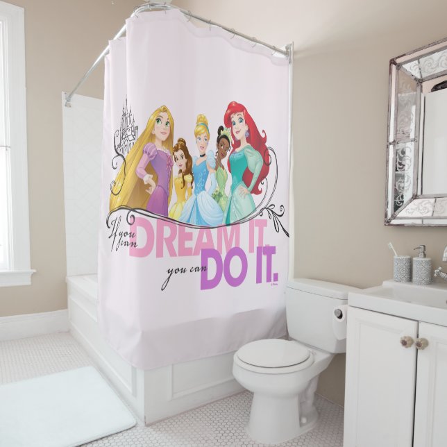 Rideaux De Douche Princesse Disney| N'abandonnez jamais (En situation)