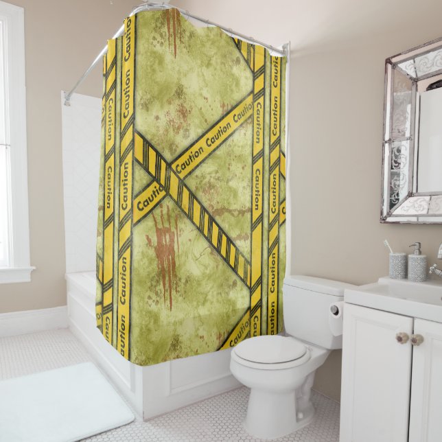 Rideaux De Douche Prudence Tape Horreur Halloween scène de crime (En situation)