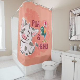 Rideaux De Douche Pua & Heihei Nom floral Graphique
