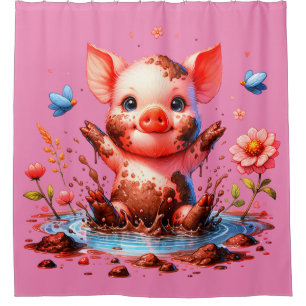 Rideaux De Douche "Puddle Piggy"