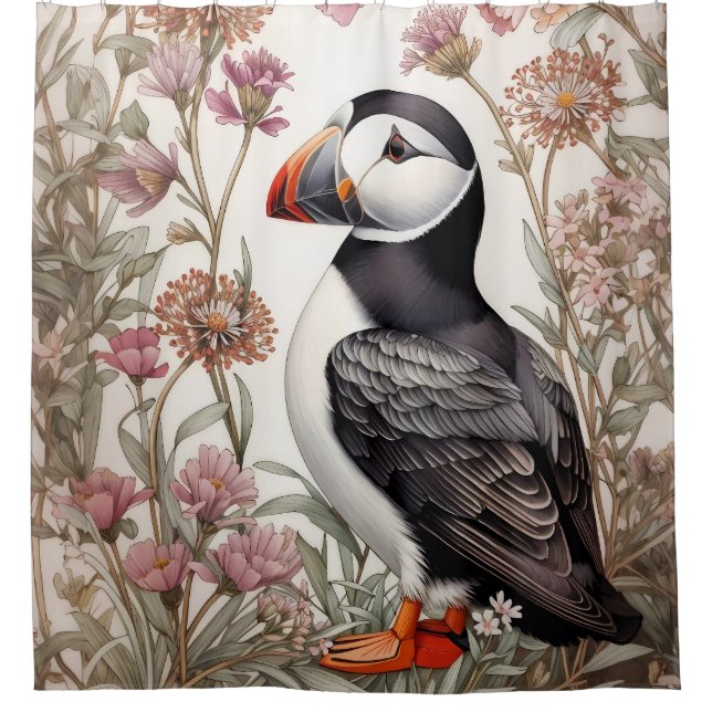 Rideaux De Douche Puffin élégant William Morris Inspiré Floral (Devant)