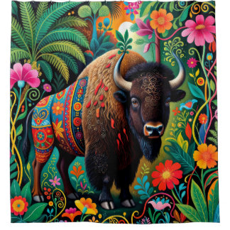 Rideaux De Douche Puissant animal bison buffle