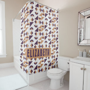 Rideaux De Douche Purple and gold Aesthetic abstract