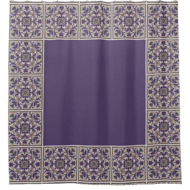 Rideaux De Douche Purple Radial Tiled (Devant)