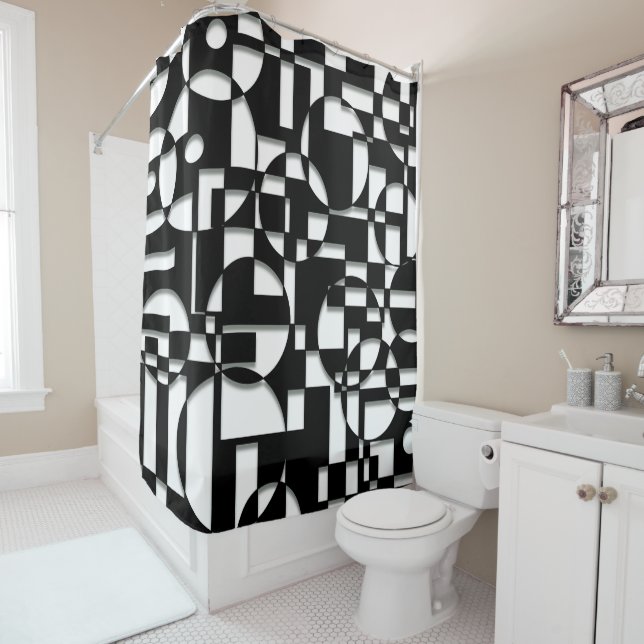 Rideaux De Douche Puzzle de déco (En situation)