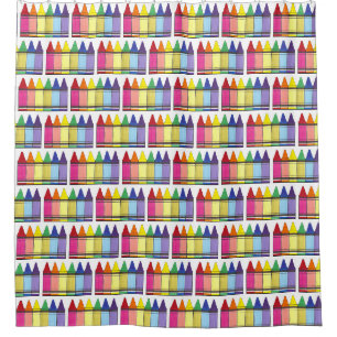 Rideaux De Douche Rainbow Crayons École Professeur Art Fournitures F