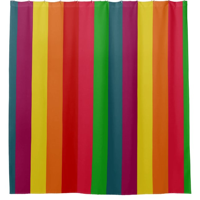 Rideaux De Douche Rainbow Stripes Motif décoration des chambres (Devant)