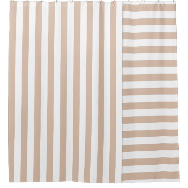 Rideaux De Douche rayé beige (Devant)