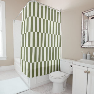 Rideaux De Douche Rayure de couleur personnalisée Milieu du siècle V