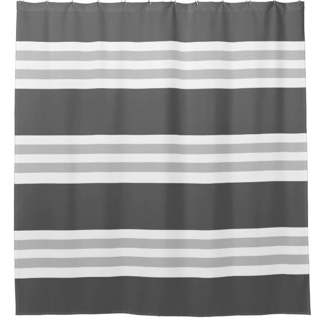 Rideaux De Douche Rayure gris-foncé moderne (Devant)