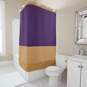 Rideaux De Douche Rayure or et violet royal