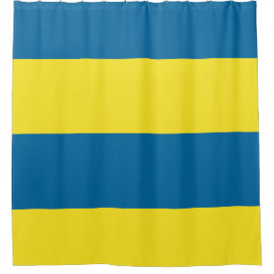 Rideaux De Douche Rayures Bleu et jaune Personnalisable