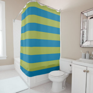 Rideaux De Douche Rayures bleues et vertes