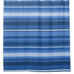 Rideaux De Douche Rayures bleues monogramme