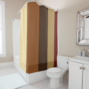 Rideaux De Douche Rayures brunes et rouges