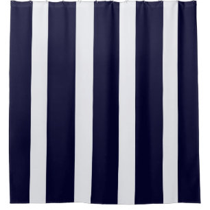 Rideaux De Douche Rayures de bleu marine et de blanc