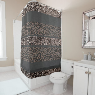 Rideaux De Douche Rayures de brillant de léopard Glam 6