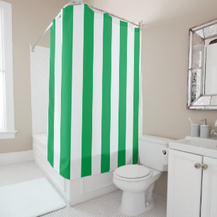 Rideaux De Douche Rayures de cabane vertes et blanches