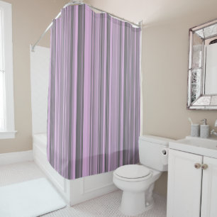 Rideaux De Douche Rayures Gris Violet
