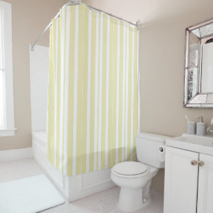 Rideaux De Douche rayures jaune et blanc