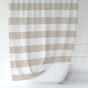 Rideaux De Douche Rayures larges beige et blanc
