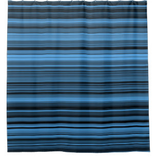 Rideaux De Douche Rayures Noir Bleu