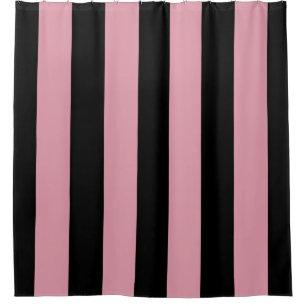 Rideaux De Douche Rayures roses et noires