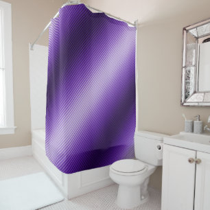 Rideaux De Douche Rayures violettes en diagonale Texture Look