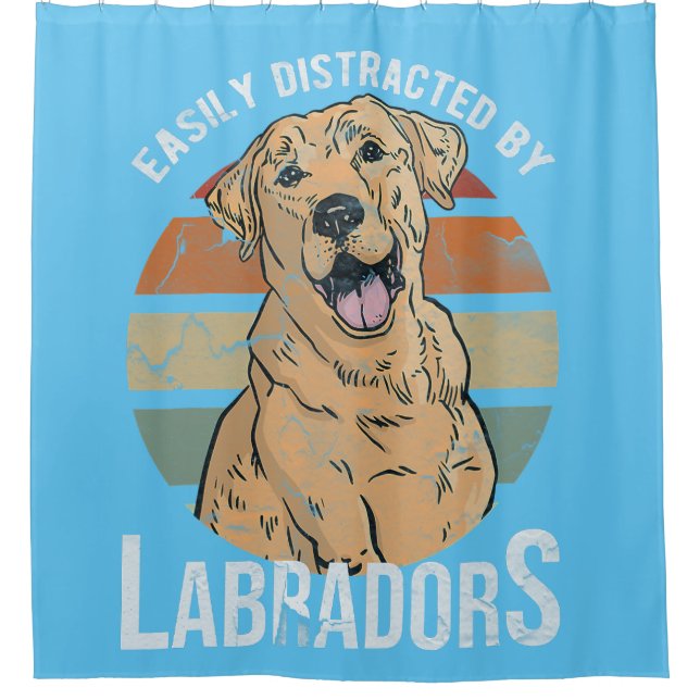 Rideaux De Douche récupérateur de labrador jaune amoureux des chiens (Devant)