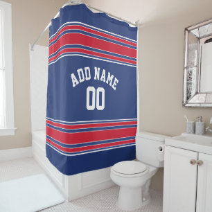 Rideaux De Douche Red Blue Stripes Sports Jersey U peut CHANGER DE C