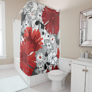 Rideaux De Douche Red Gerbera Daisies