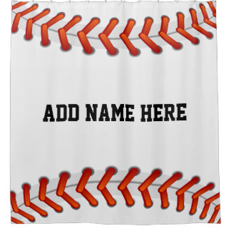 Rideaux De Douche Regard de baseball surdimensionné Ajoutez votre no