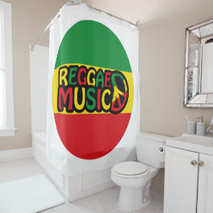 Rideaux De Douche Reggae Design de musique avec style rastafari et c