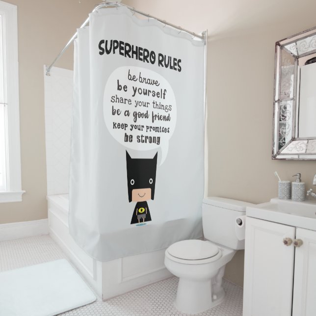 Rideaux De Douche Règles de super-héros (En situation)