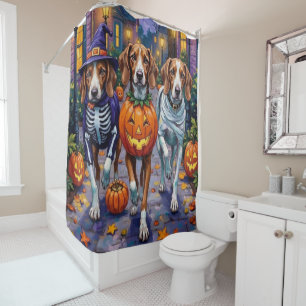 Rideaux De Douche Renard américain anglais en costumes d'Halloween