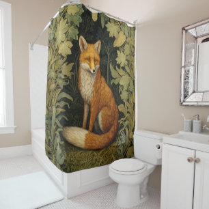 Rideaux De Douche Renard dans la forêt, style Art nouveau