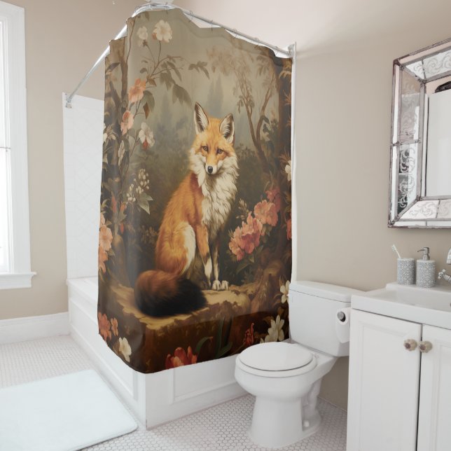 Rideaux De Douche Renard dans la moody forestière Victorian (En situation)