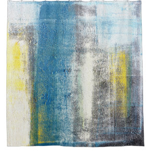Rideaux De Douche "Rendez une déclaration" art abstrait turquoise e