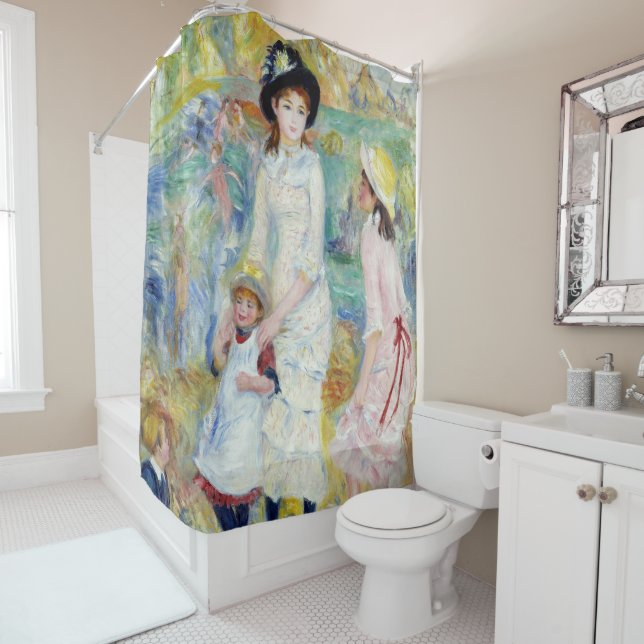 Rideaux De Douche Renoir - Enfants en bord de mer, Guernesey (En situation)